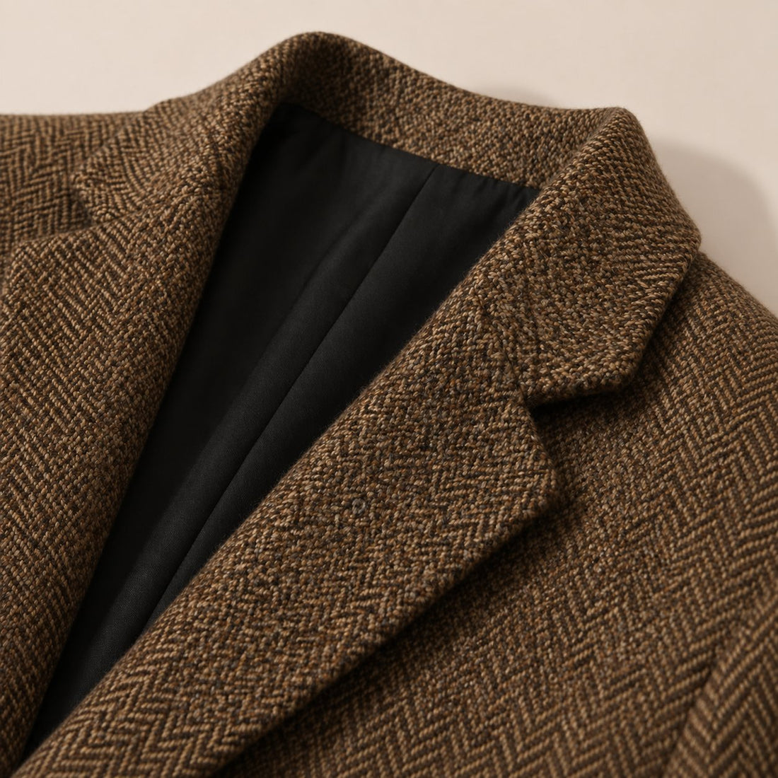 Men's Blazer Herringbone Wool-Blend Tailored
