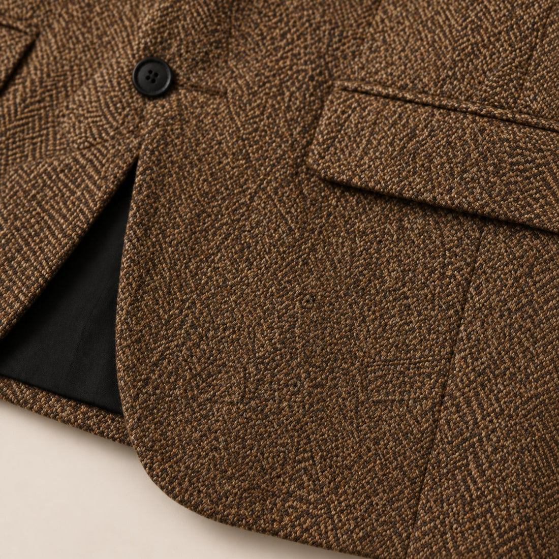 Men's Blazer Herringbone Wool-Blend Tailored