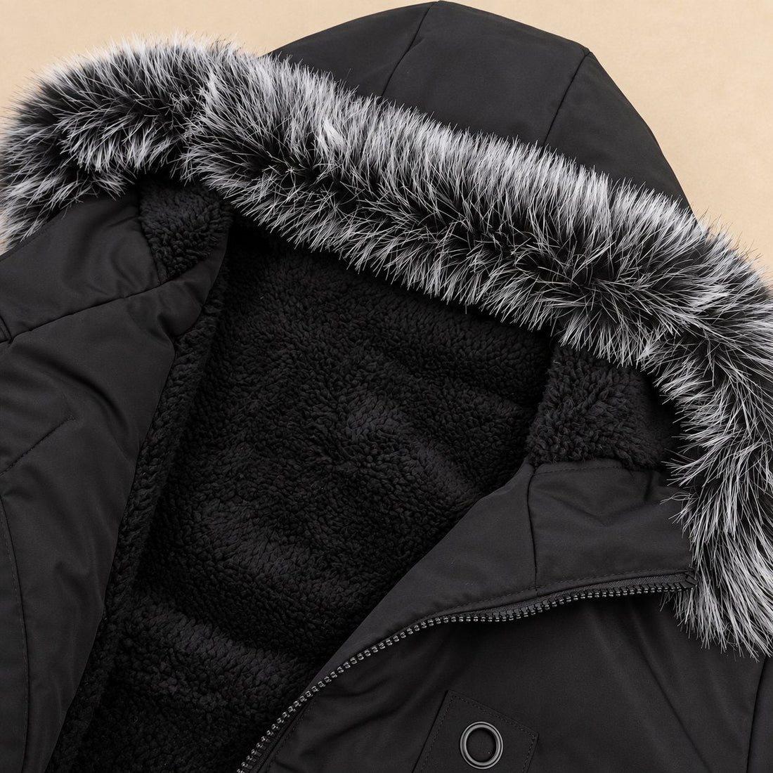 Men's Parka Jacket Fleece Lined Hooded