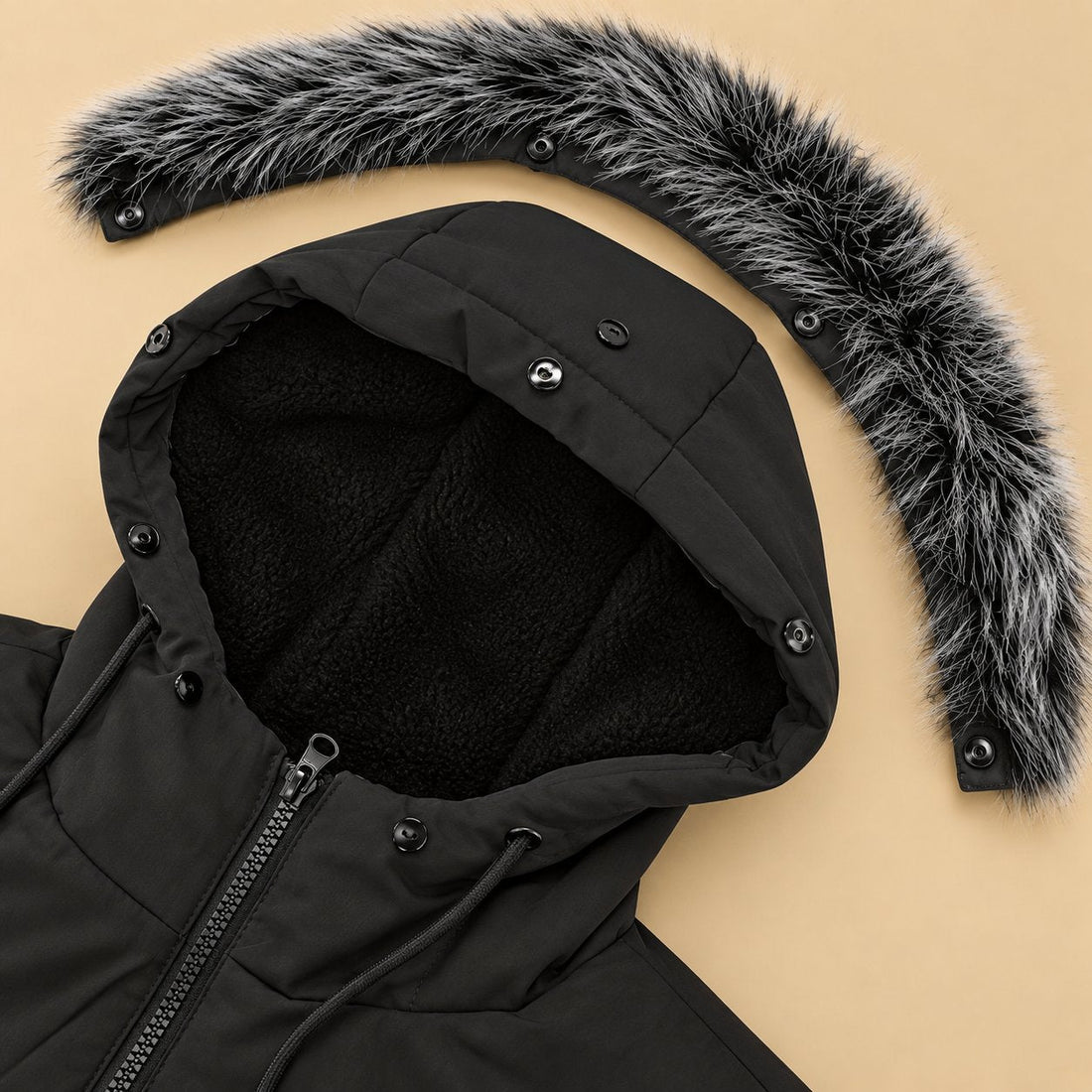 Men's Parka Jacket Fleece Lined Hooded