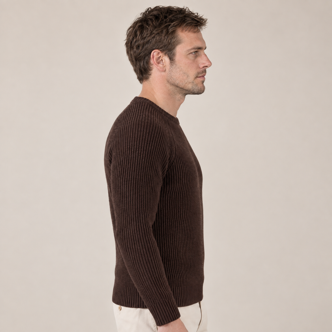 Brown English Rib Crewneck