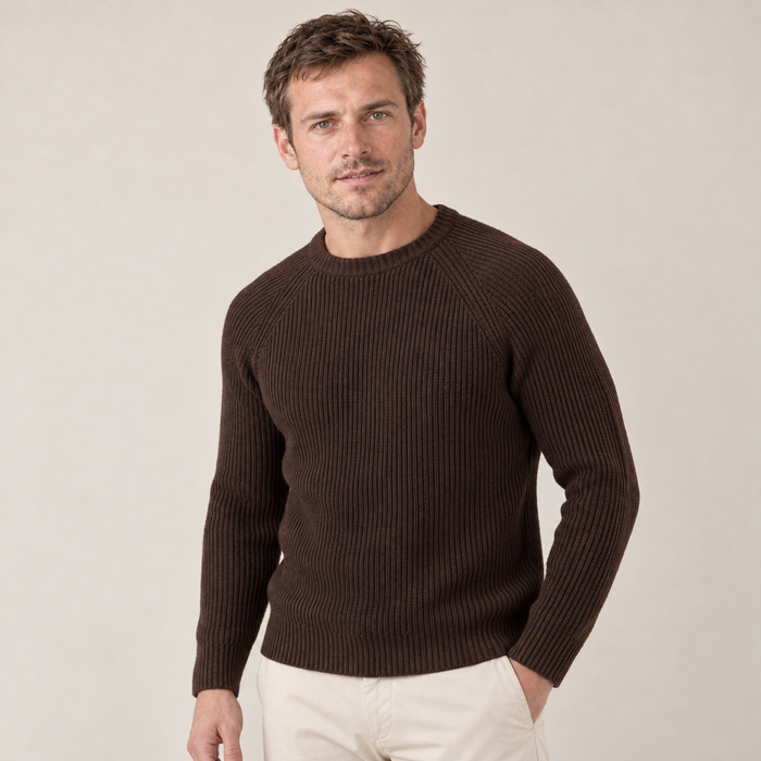 Brown English Rib Crewneck