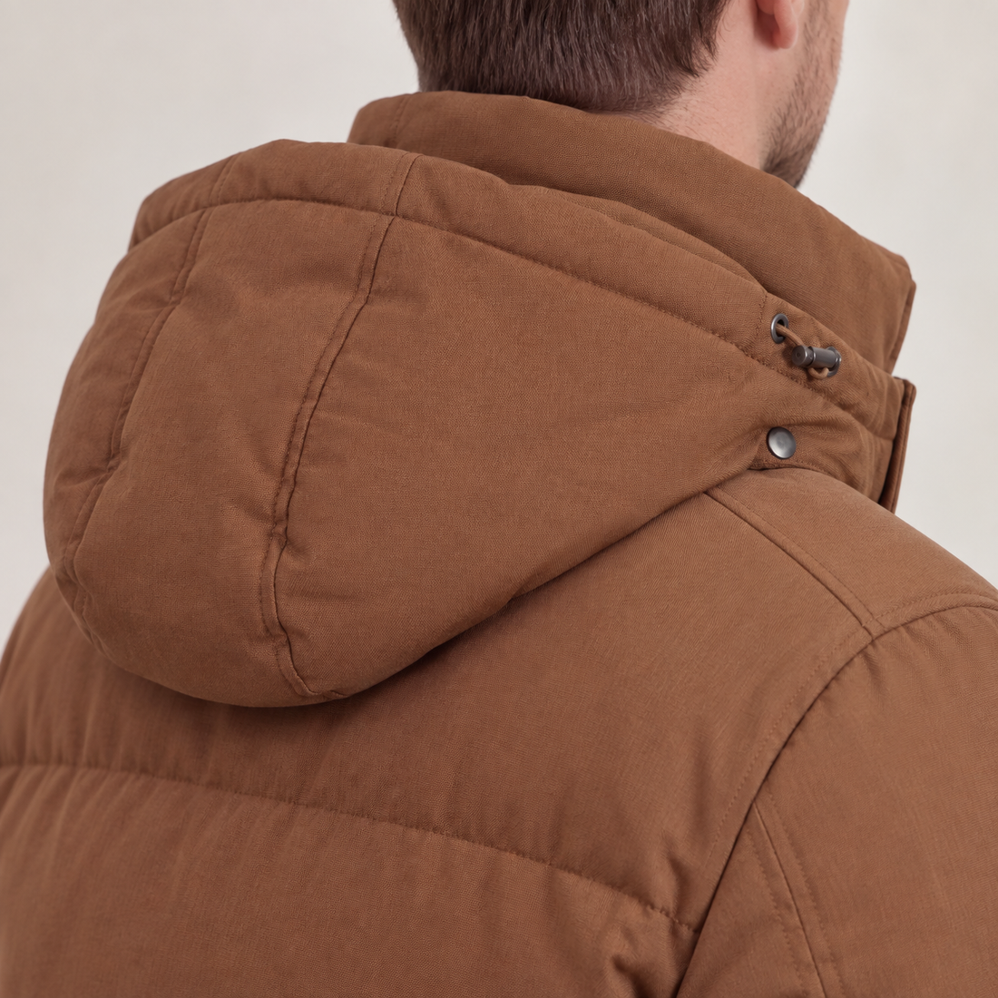 Brown Hooded Puffer Jacket