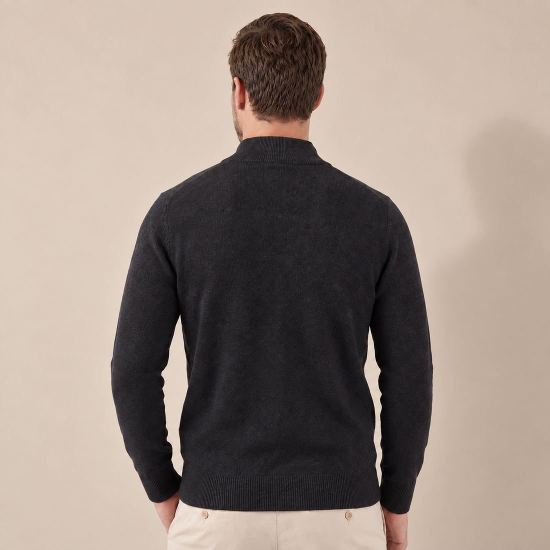Men's Grey Half-Zip Sweater