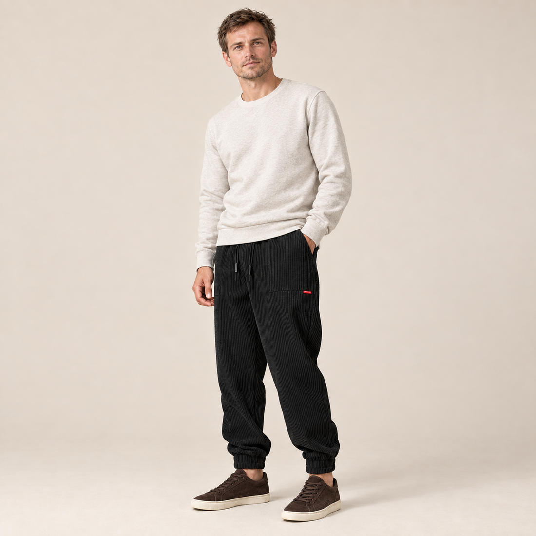Men's Corduroy Joggers Fleece Lined