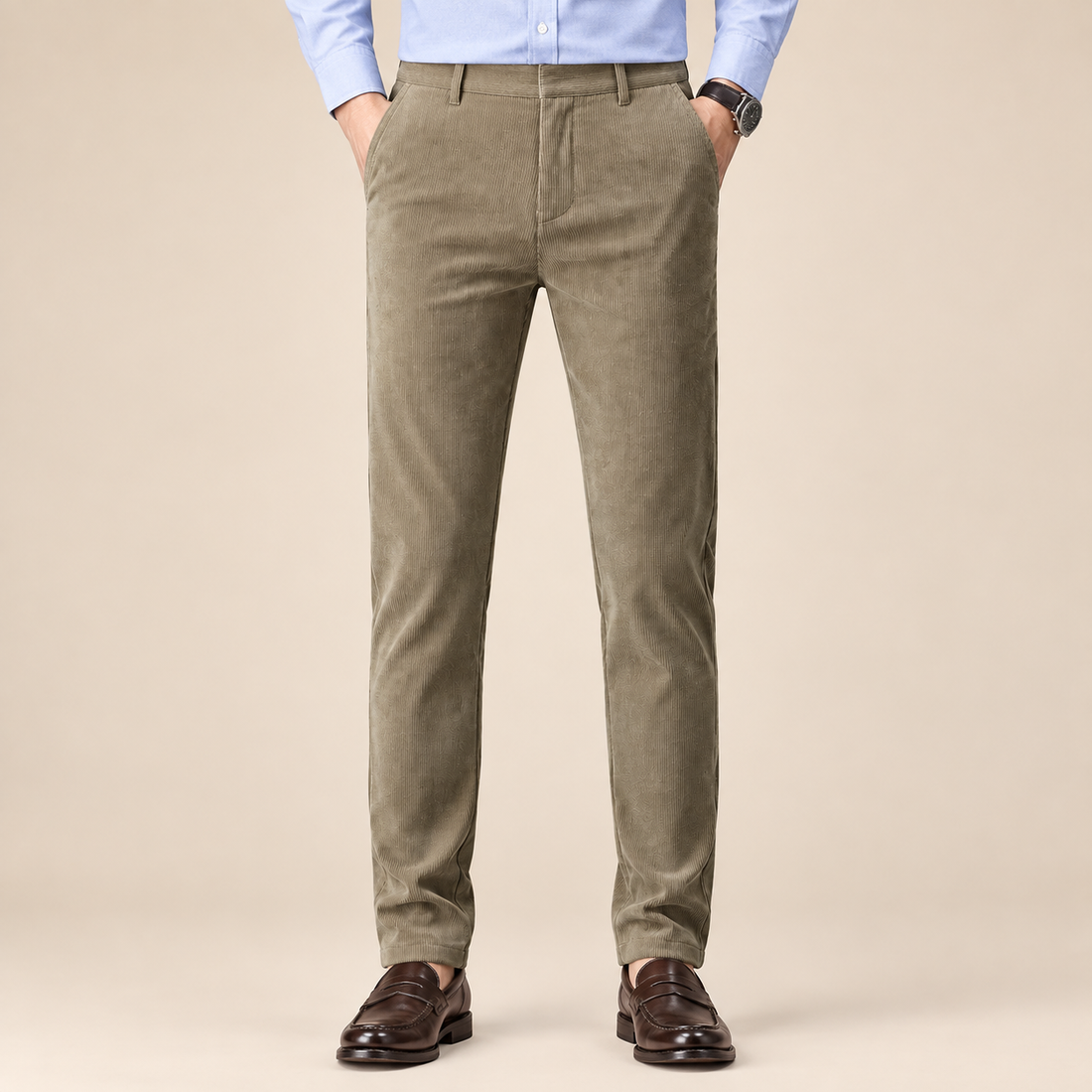 Men's Corduroy Trousers Fleece Lined