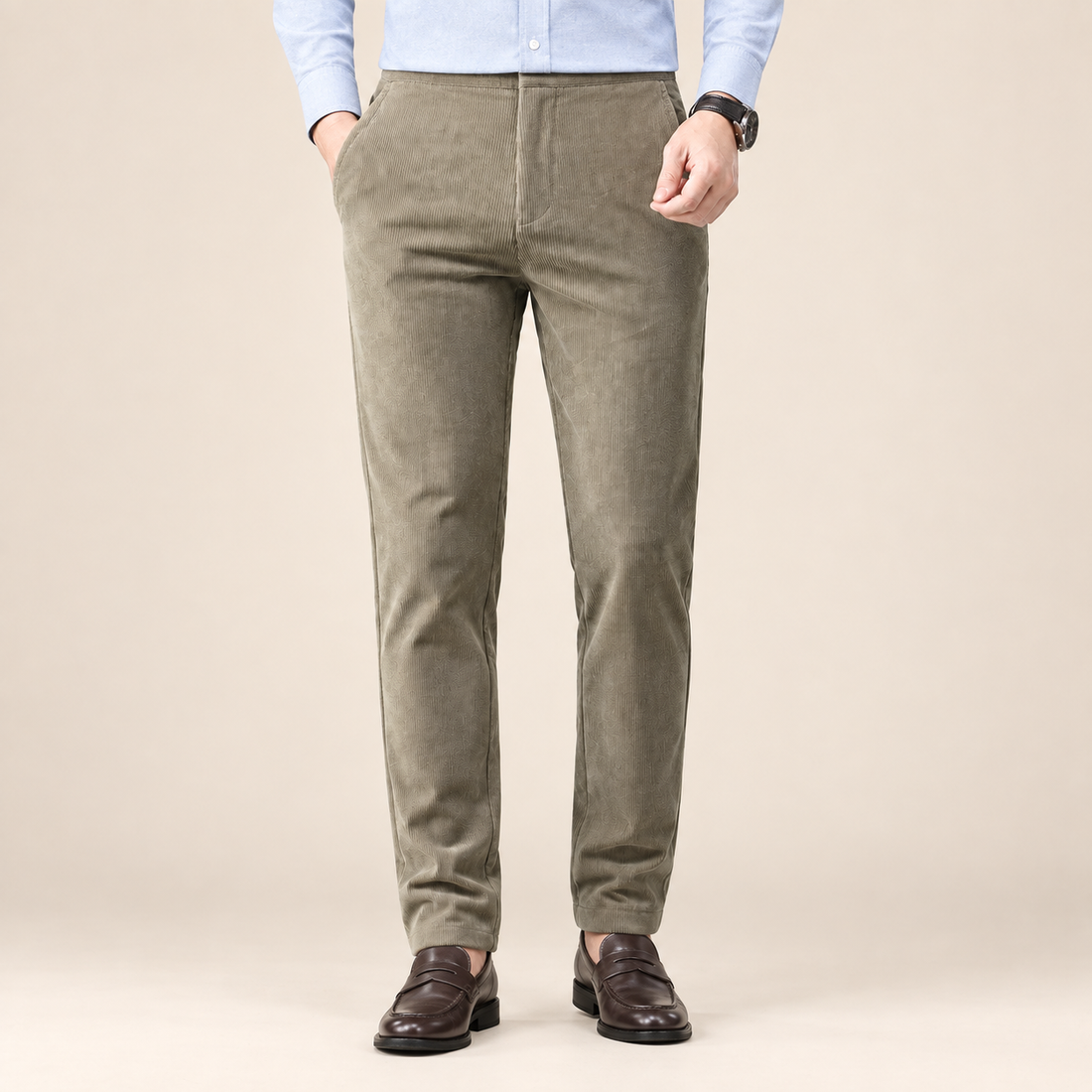 Men's Corduroy Trousers Fleece Lined
