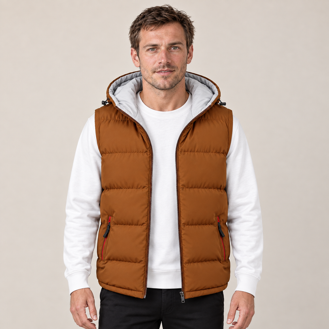 Men's Gilet Hooded Padded Bodywarmer