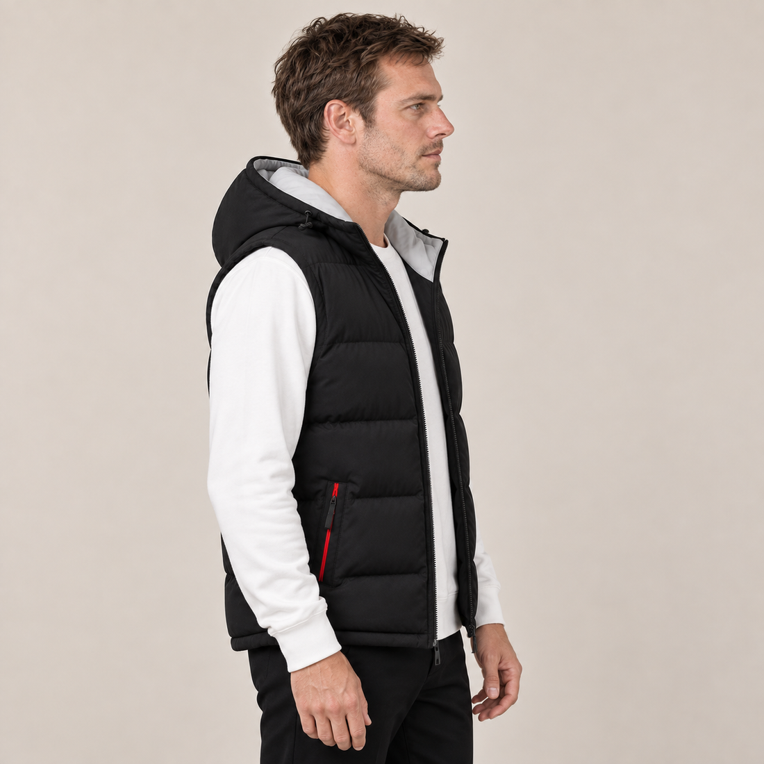 Men's Gilet Hooded Padded Bodywarmer