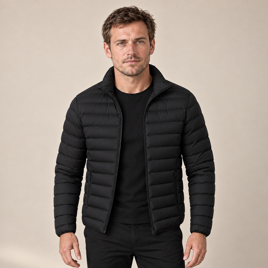 Men's Puffer Jacket Lightweight Stand Collar