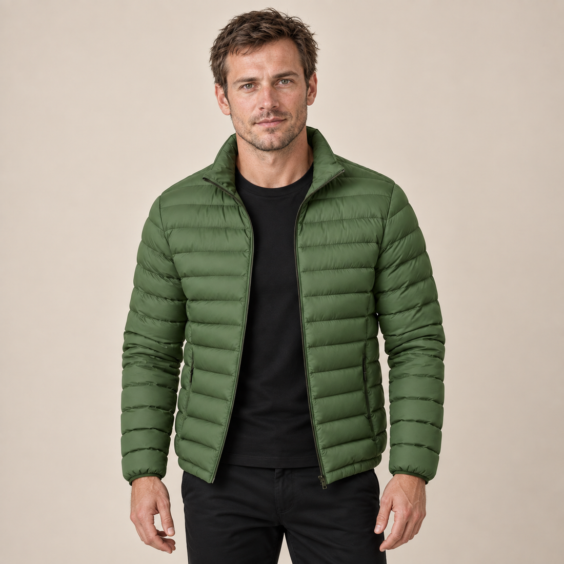 Men's Puffer Jacket Lightweight Stand Collar