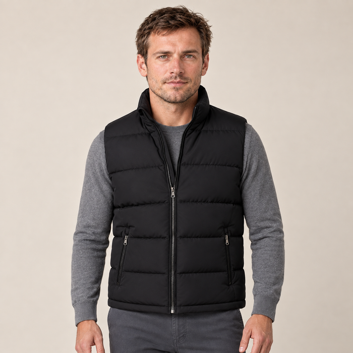Men's Quilted Gilet Bodywarmer with Zip Front