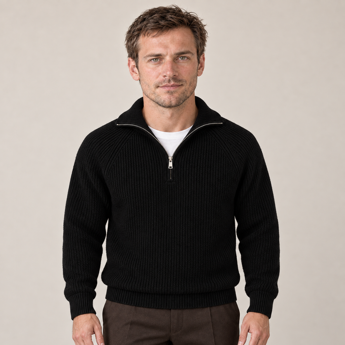 Men's Quarter-Zip Sweater Knitted