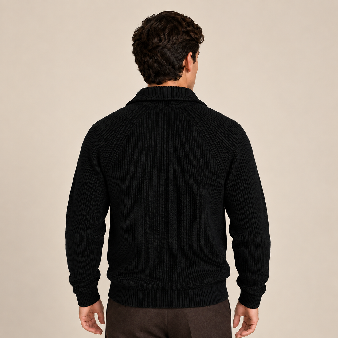 Men's Quarter-Zip Sweater Knitted