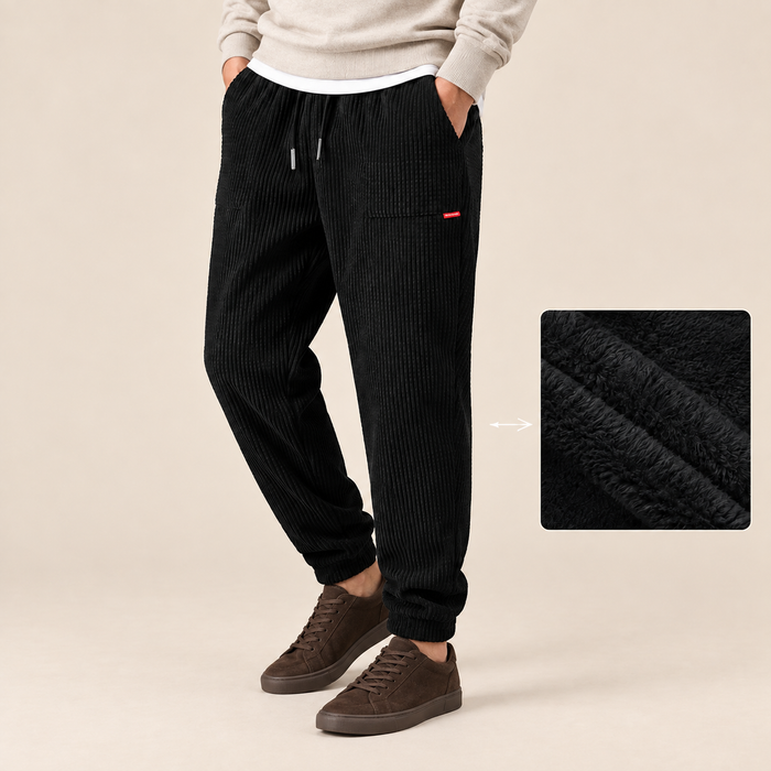 Men's Corduroy Joggers Fleece Lined