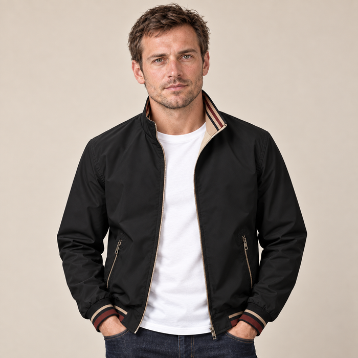 Men's Bomber Jacket Reversible Zip Up