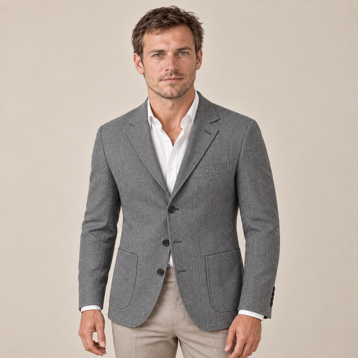 Men's Blazer Herringbone Tailored Jacket