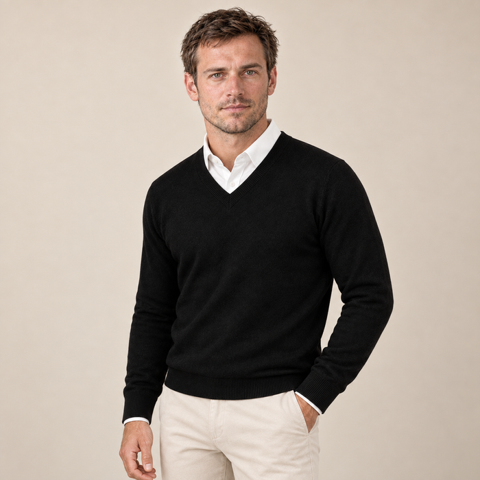 Men's Jumper Pullover V-Neck Slim Fit