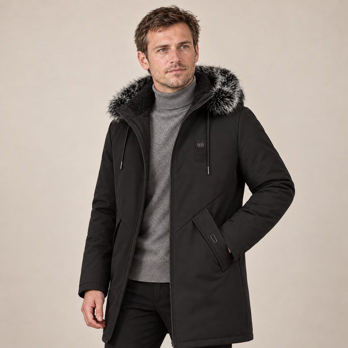 Men's Parka Jacket Fleece Lined Hooded