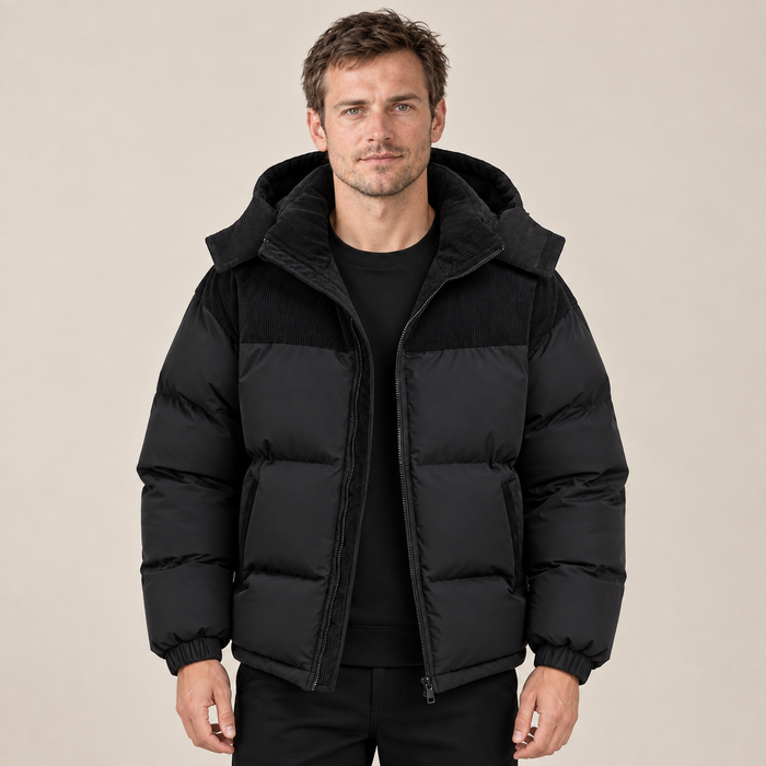 Men's Puffer Jacket Oversized Hooded Padded