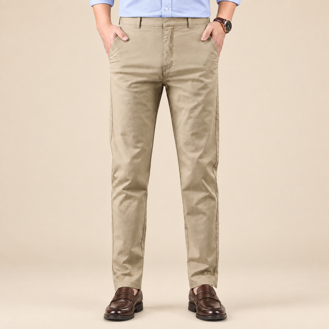 Men's Slim Fit Work Trousers with Straight Leg
