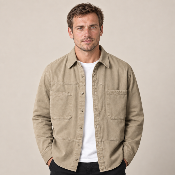 Men's Overshirt Utility Multi Pocket Cotton