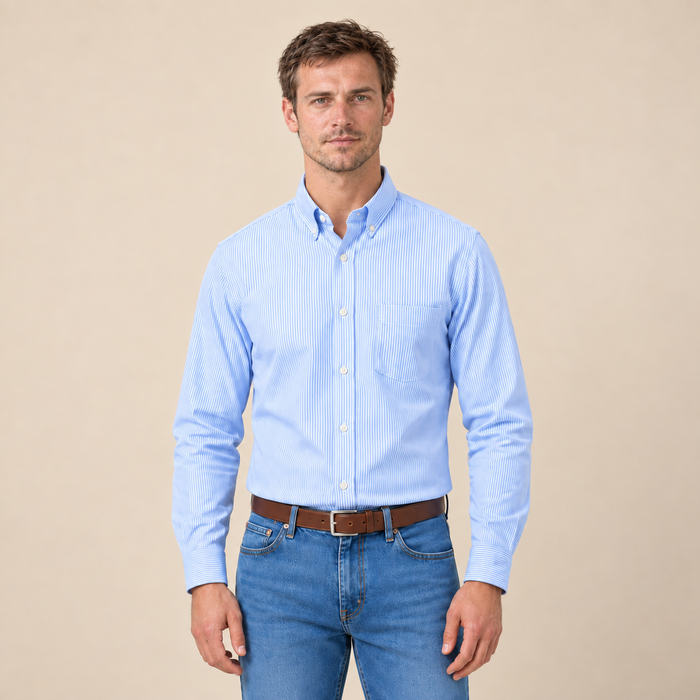 Men's Oxford Cotton Long-Sleeve Shirt