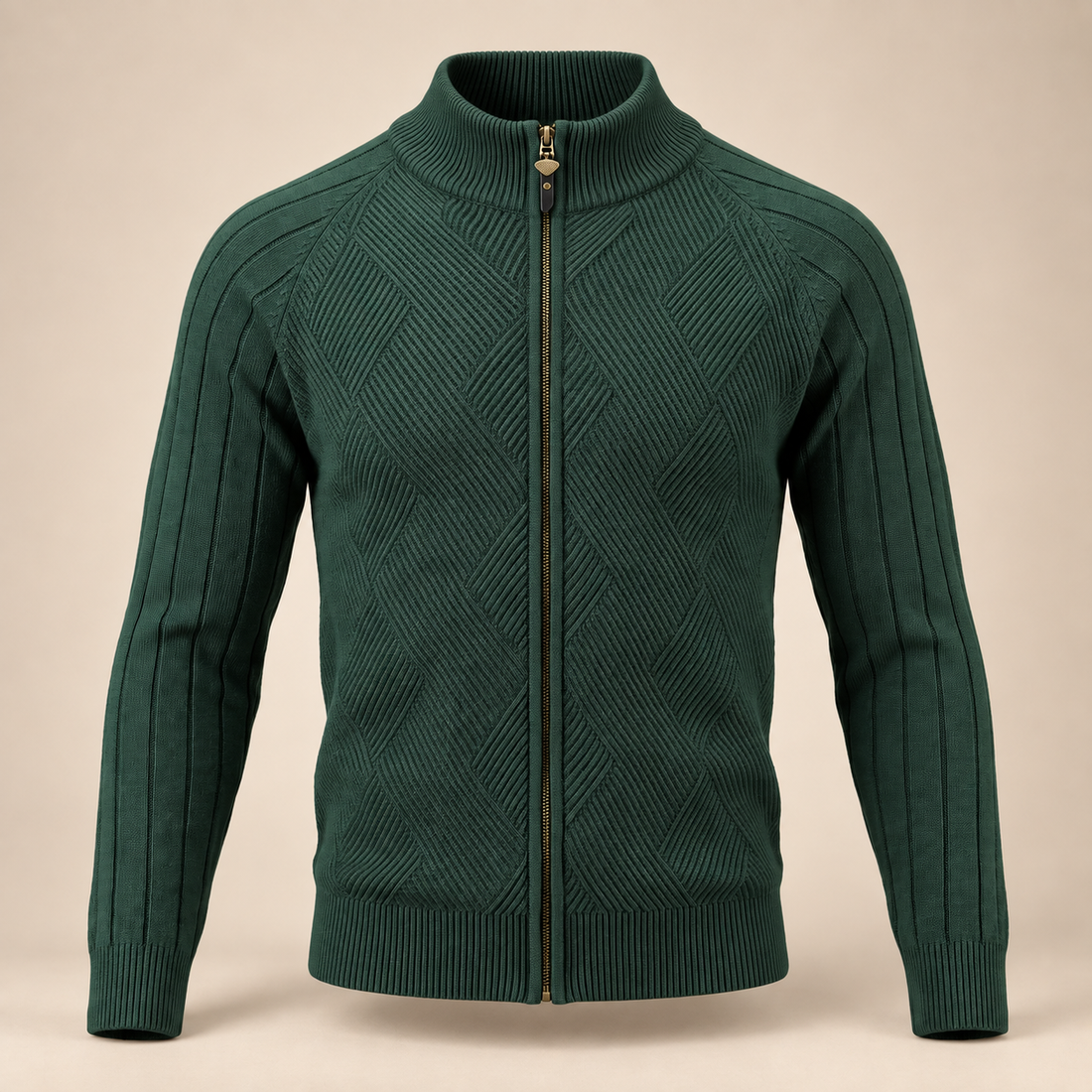 Men's Diamond Knit Full-Zip Cardigan