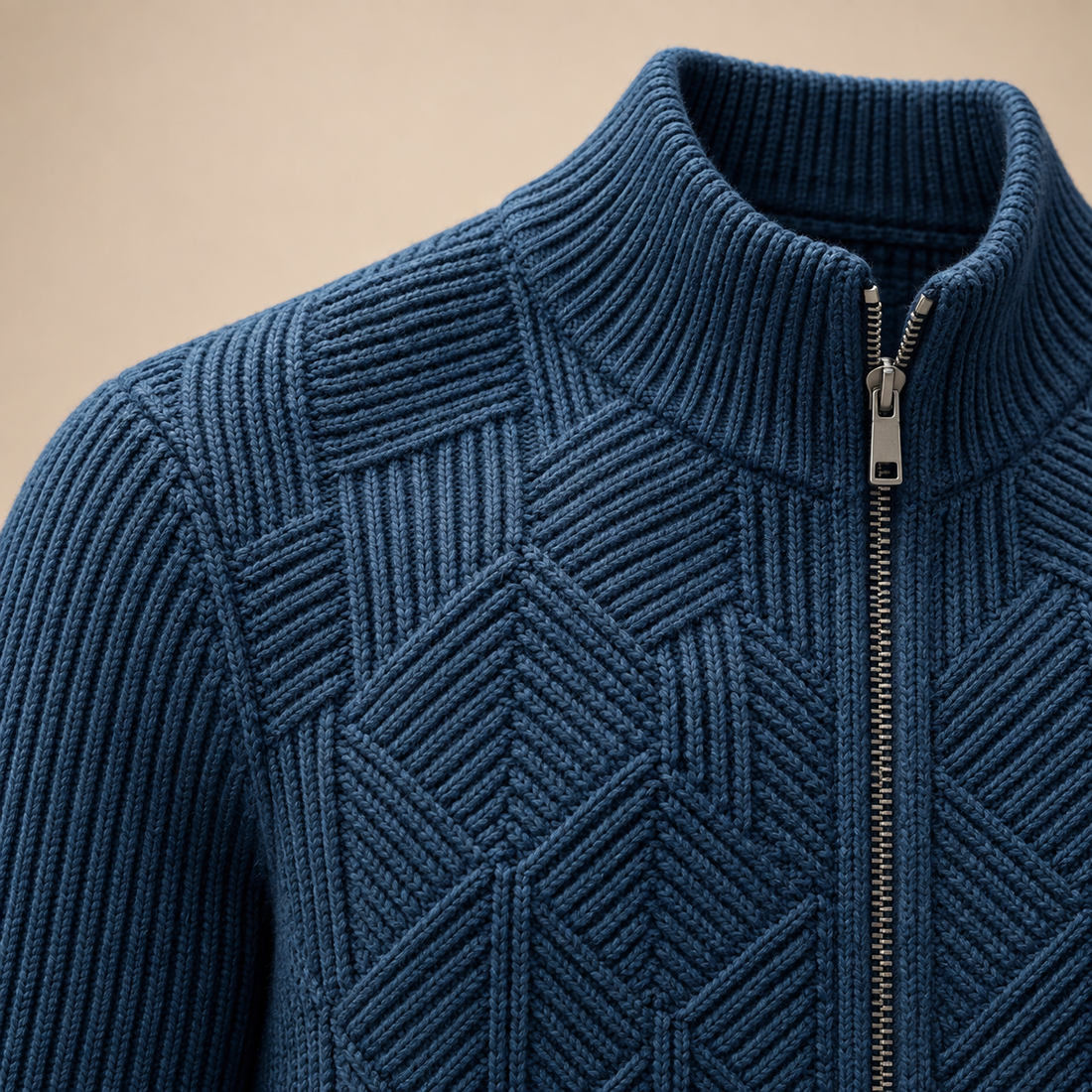 Men's Diamond Knit Full-Zip Cardigan