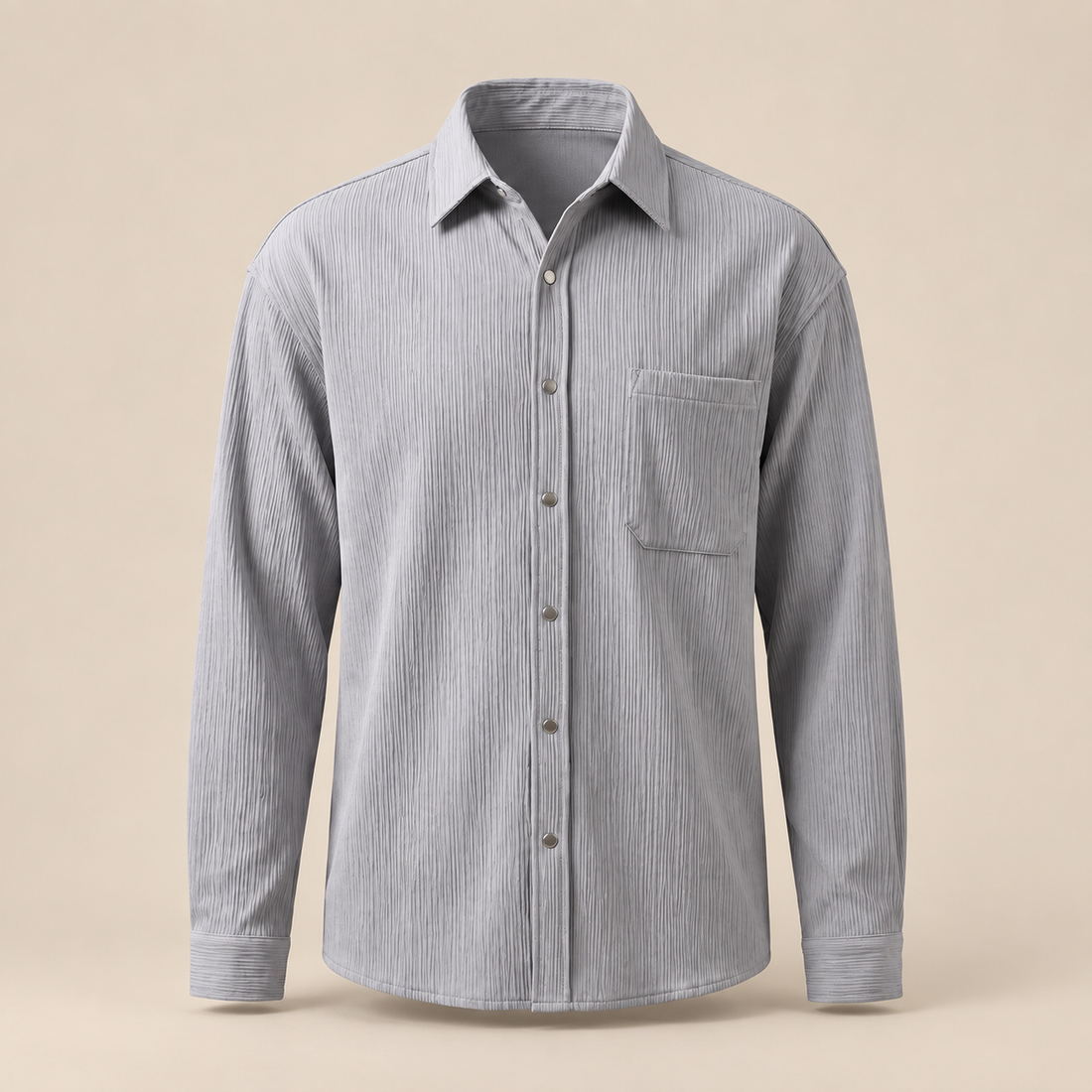 Men's Autumn Textured Long Sleeve Shirt