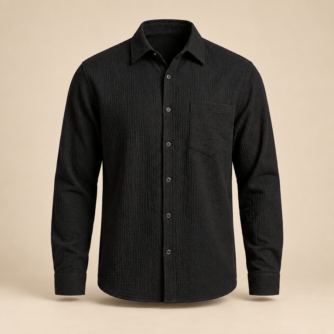 Men's Autumn Textured Long Sleeve Shirt