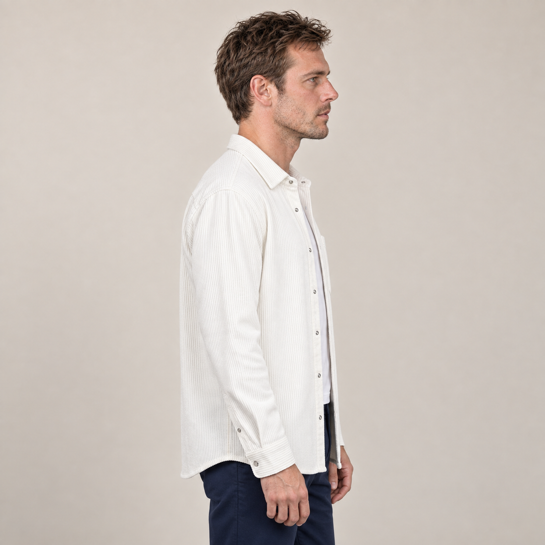 Men's Autumn Textured Long Sleeve Shirt