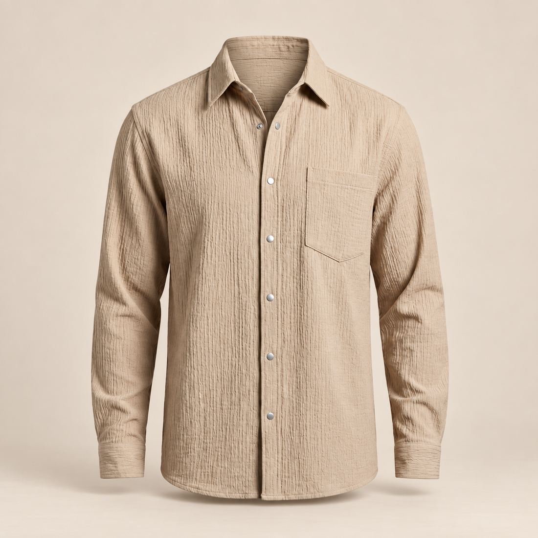 Men's Autumn Textured Long Sleeve Shirt