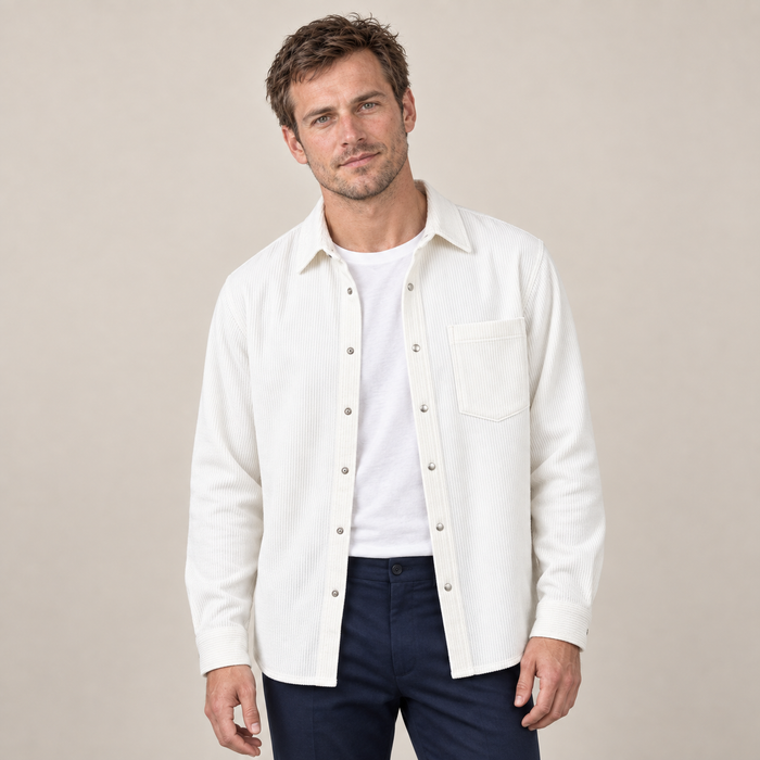 Men's Autumn Textured Long Sleeve Shirt