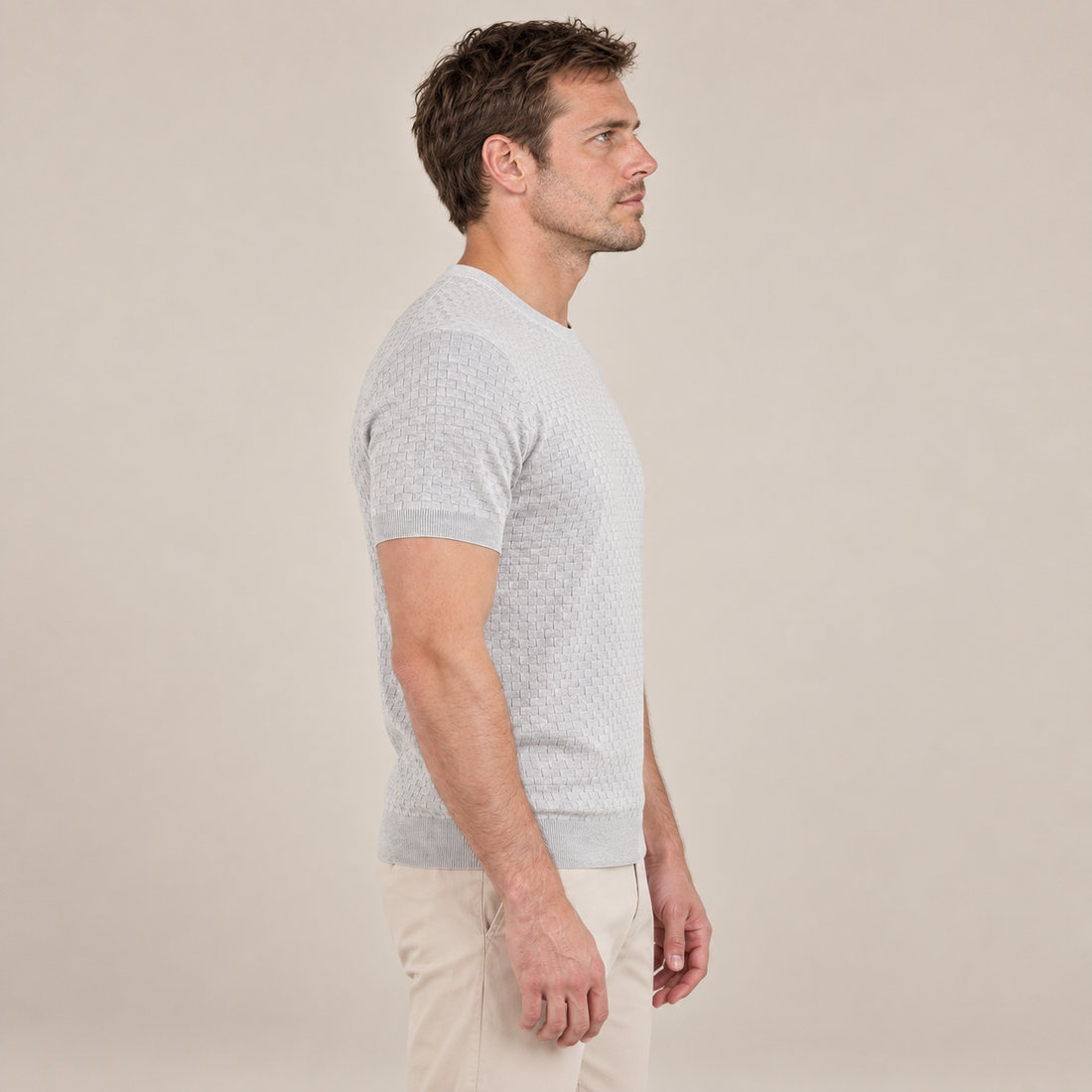 Men's Basket Weave Knit T-Shirt