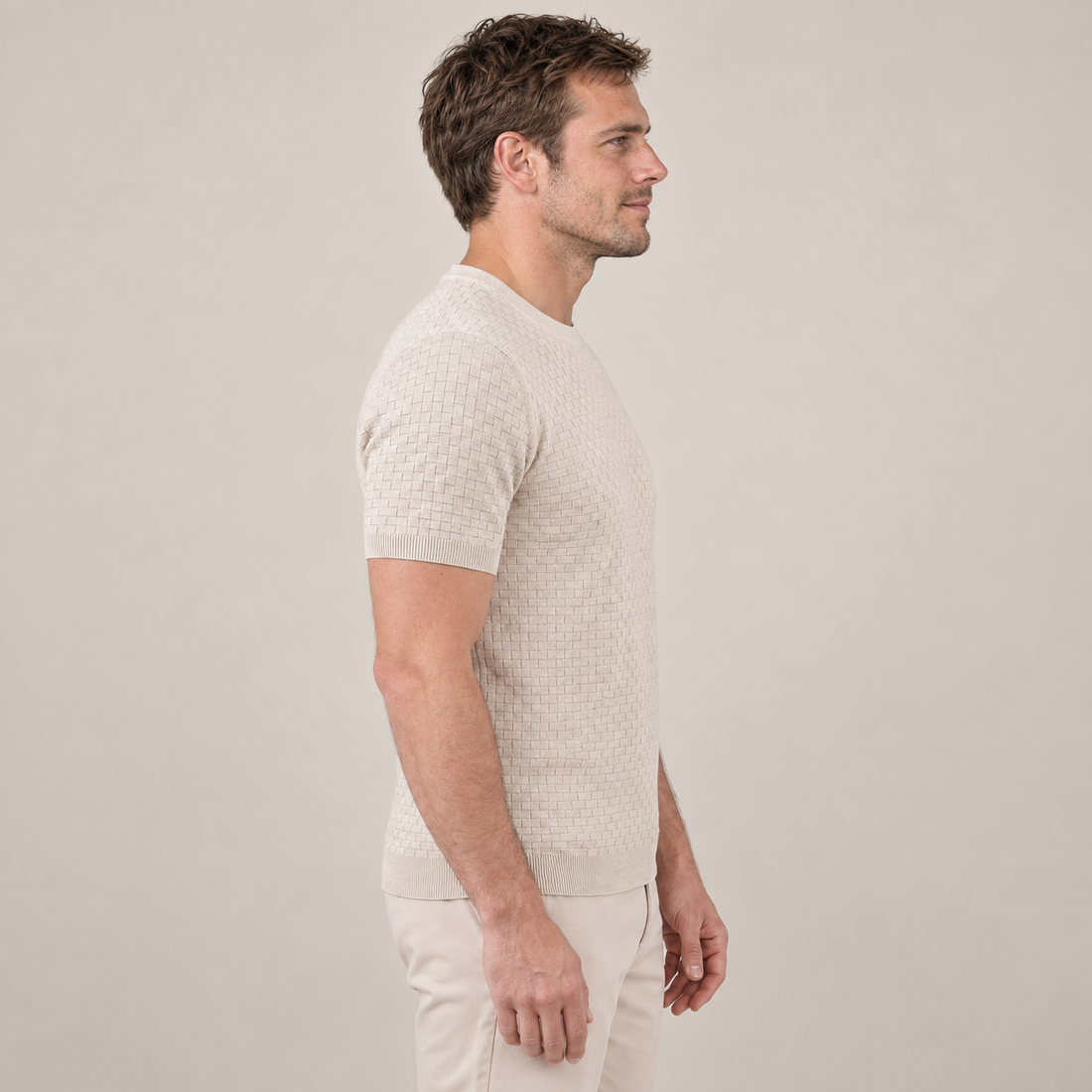 Men's Basket Weave Knit T-Shirt