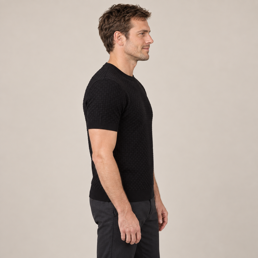 Men's Basket Weave Knit T-Shirt