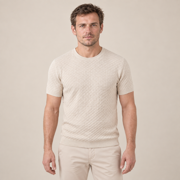 Men's Basket Weave Knit T-Shirt