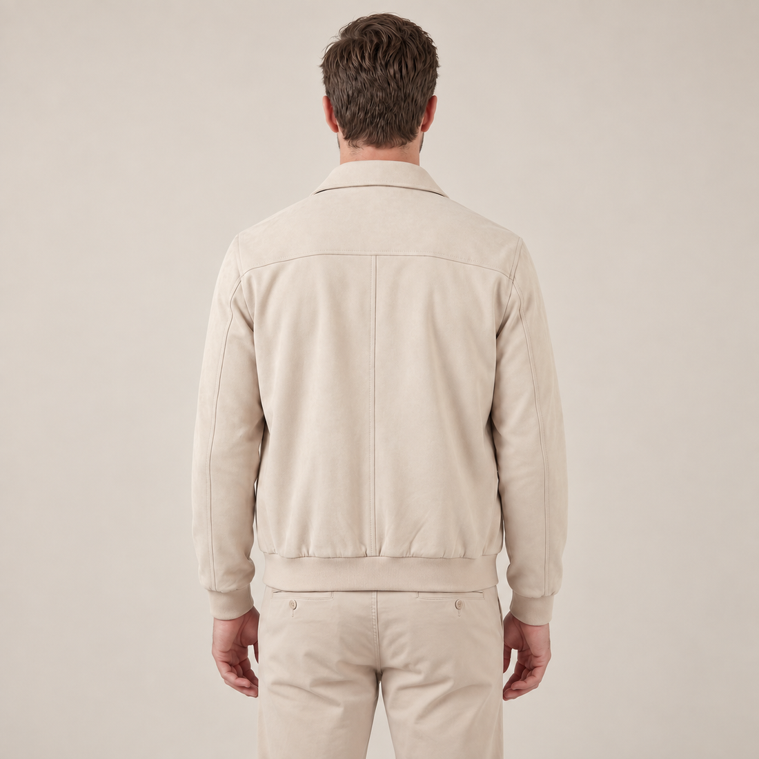 Men's Beige Bomber Jacket