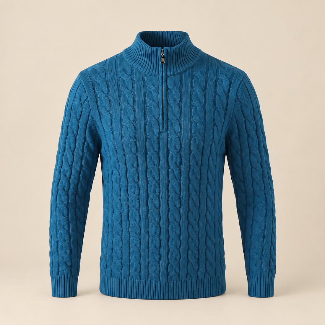 Men's Cable Knit Half-Zip Sweater