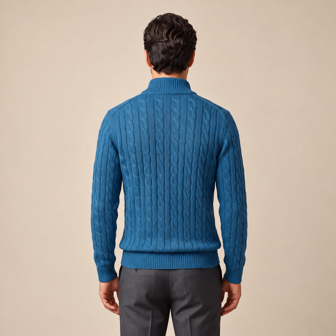 Men's Cable Knit Half-Zip Sweater