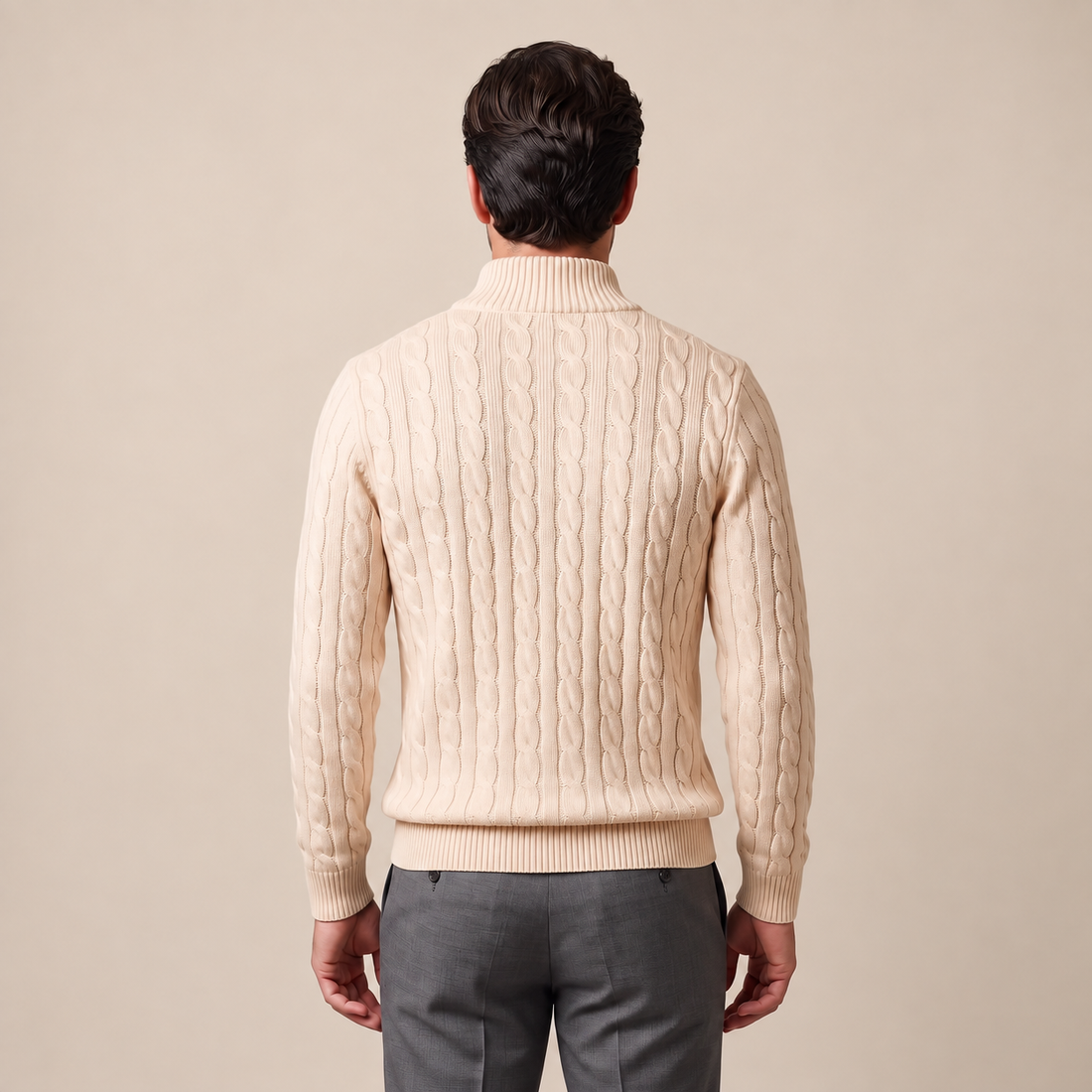 Men's Cable Knit Half-Zip Sweater