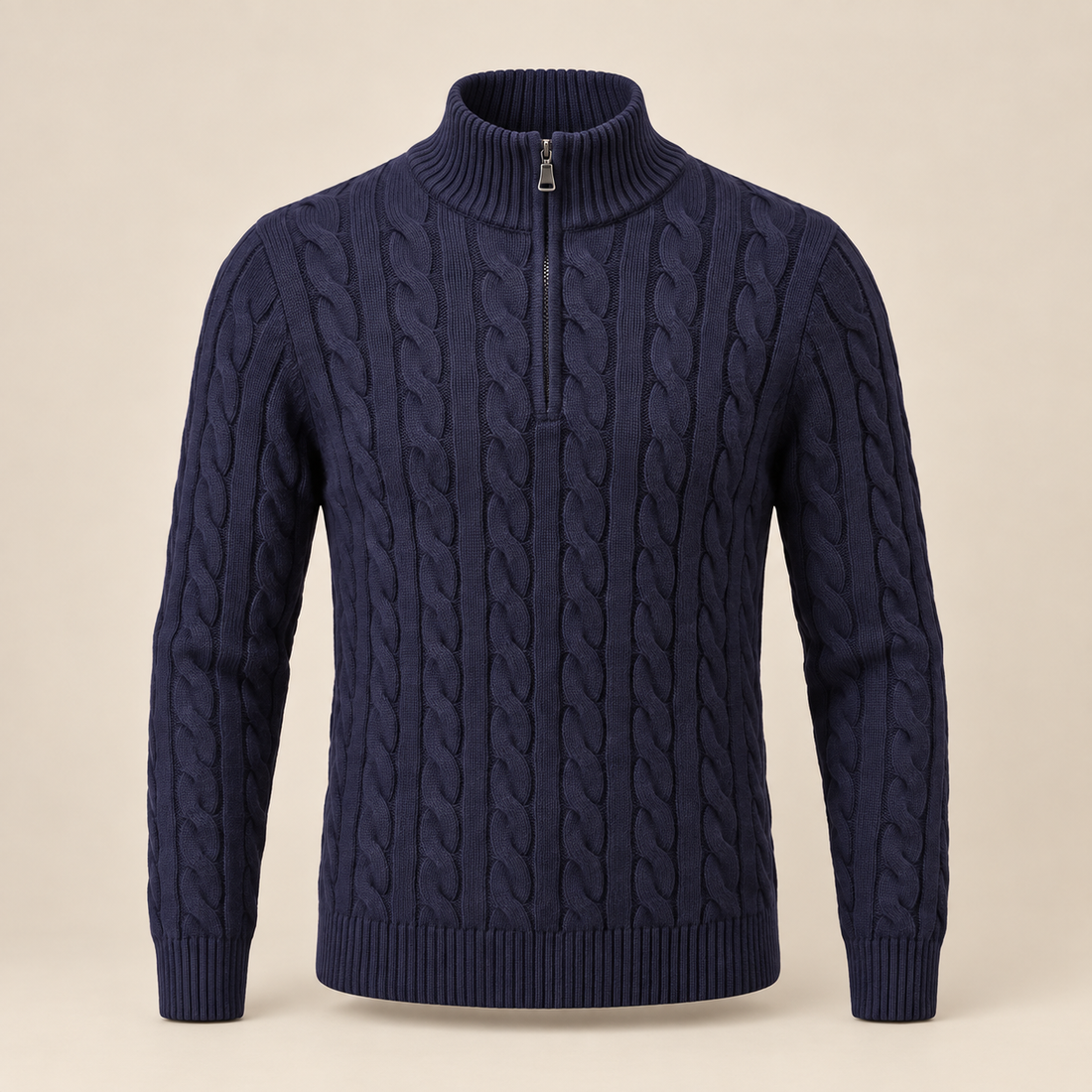 Men's Cable Knit Half-Zip Sweater