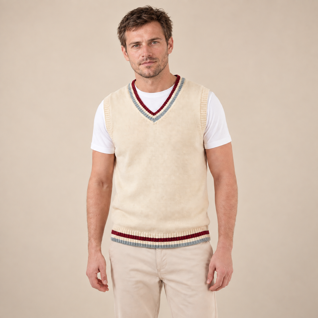 Men's Cable Knit V-Neck Sweater Vest