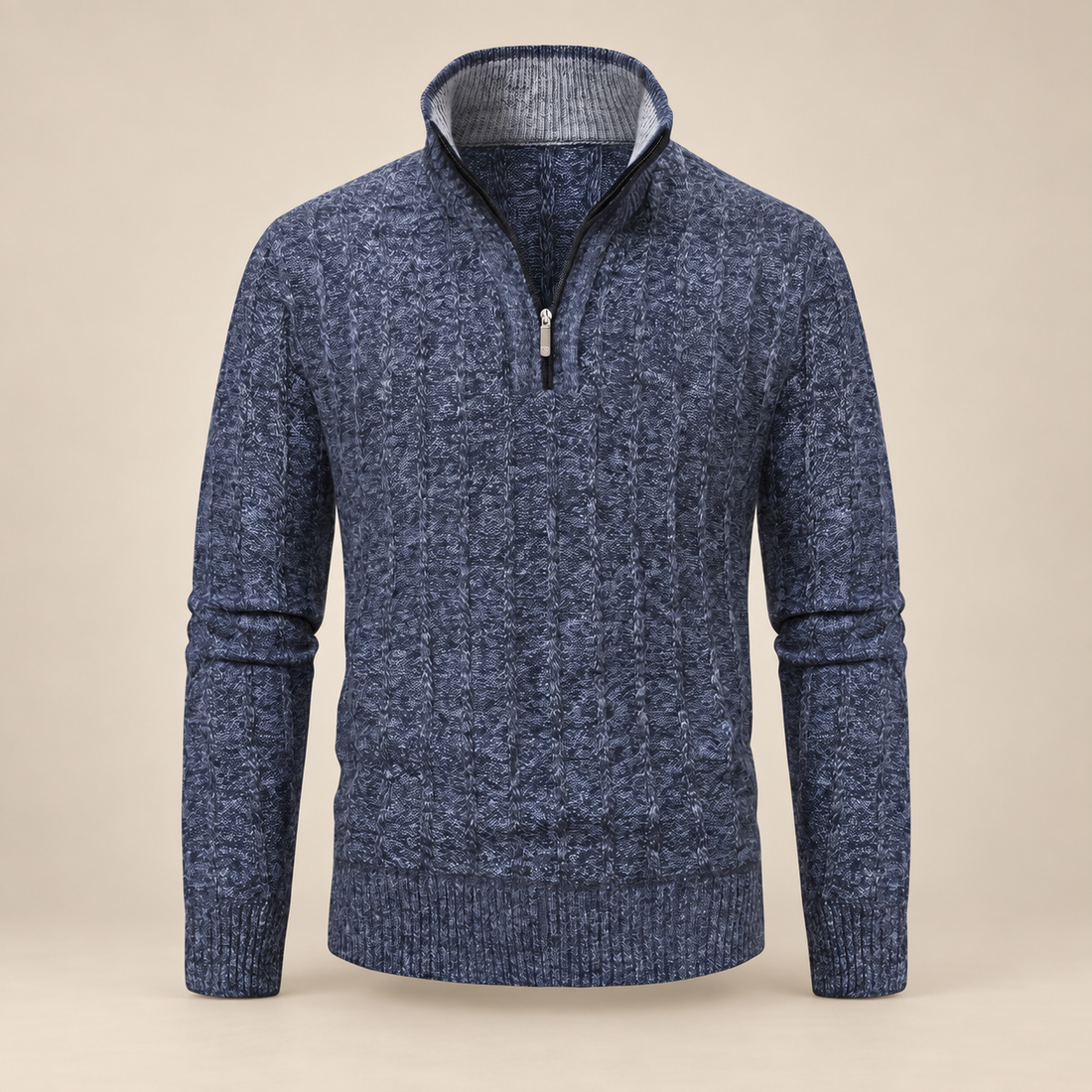 Men's Cable Knit Quarter-Zip Sweater