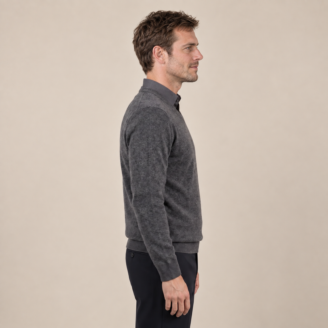 Men's Casual V-Neck Knit Sweater