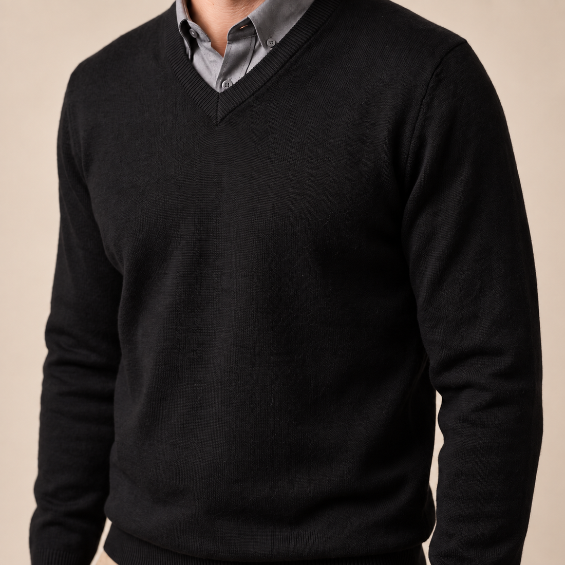 Men's Casual V-Neck Knit Sweater