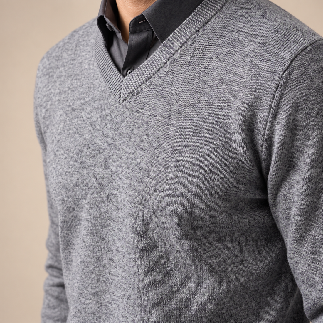 Men's Casual V-Neck Knit Sweater