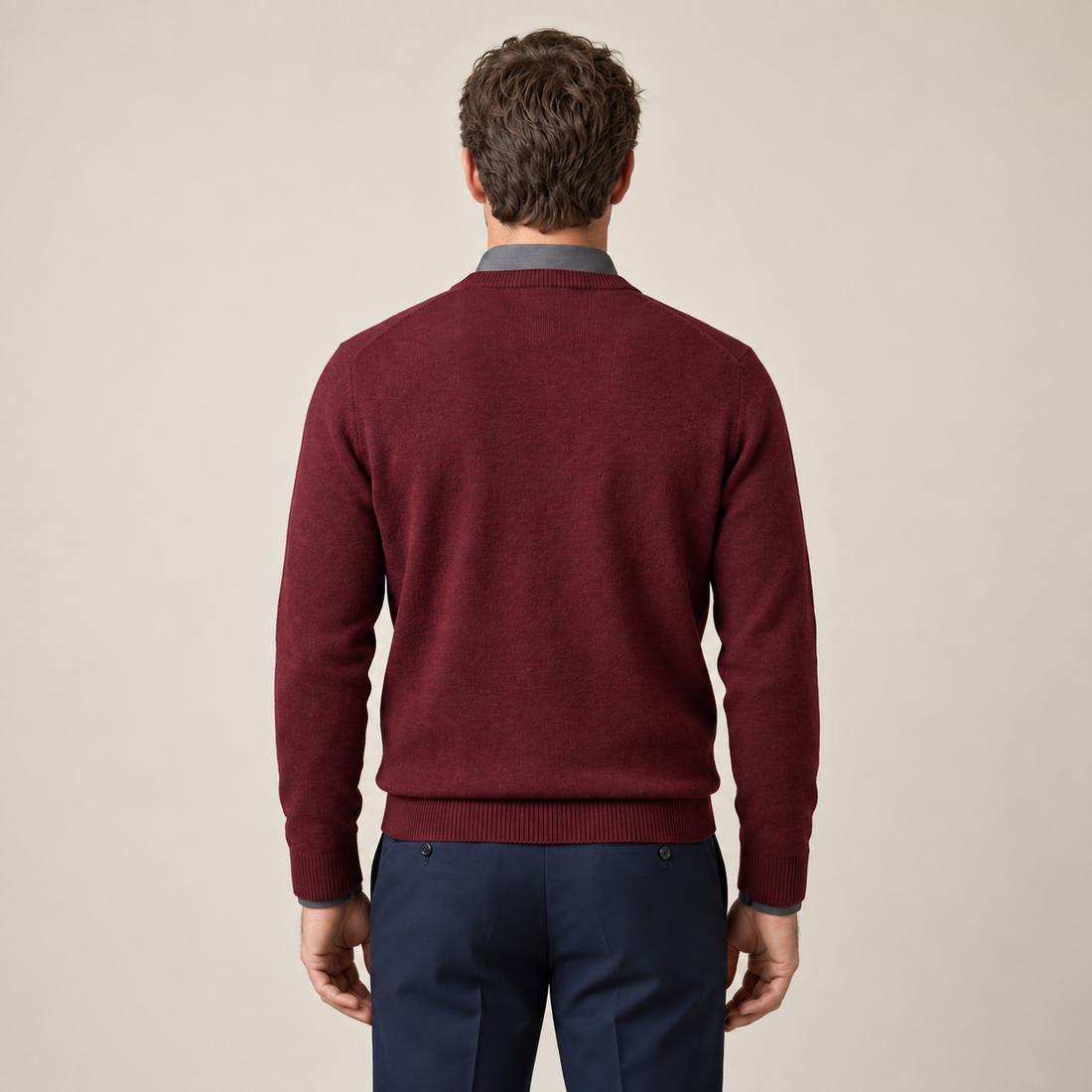 Men's Casual V-Neck Knit Sweater
