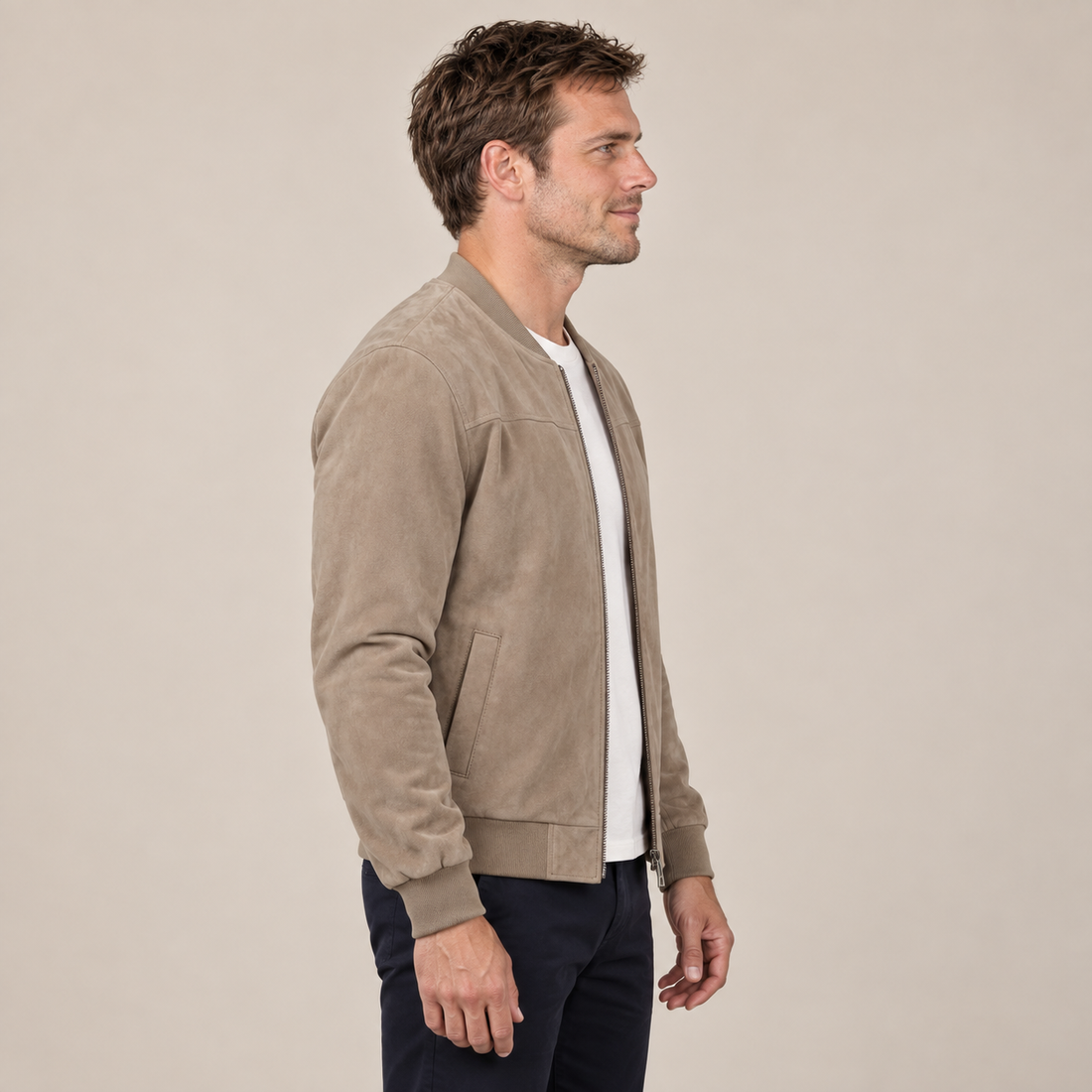 Men's Casual Velvet Bomber Jacket